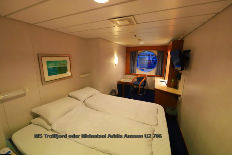 MS Trollfjord oder Midnatsol Typ U2 Kabine 706