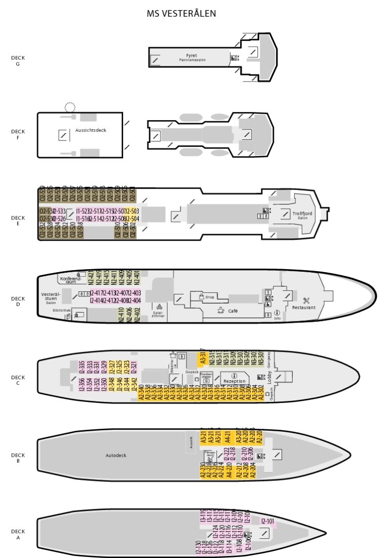 MS Vesterålen Deck A - G