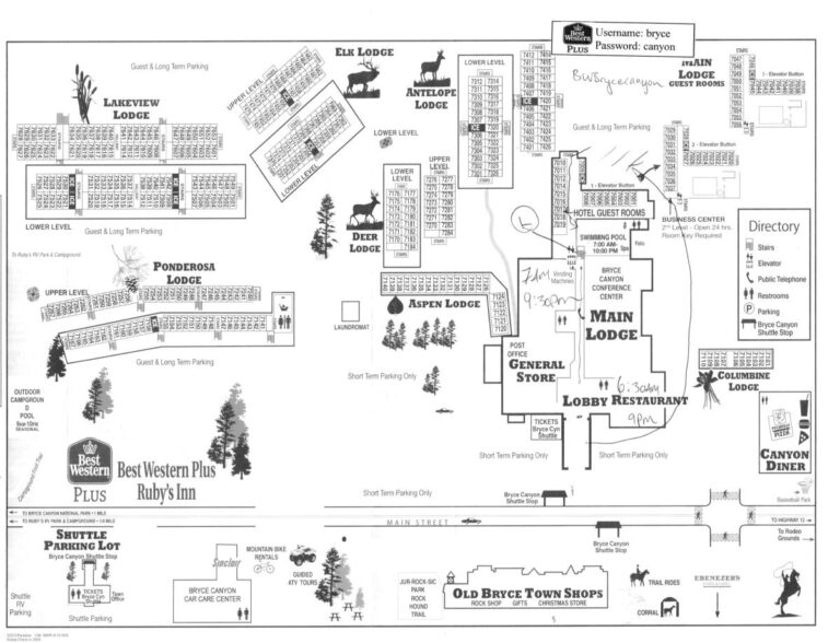 Bryce Canyon Rubys Inn Map ©ExtraHR