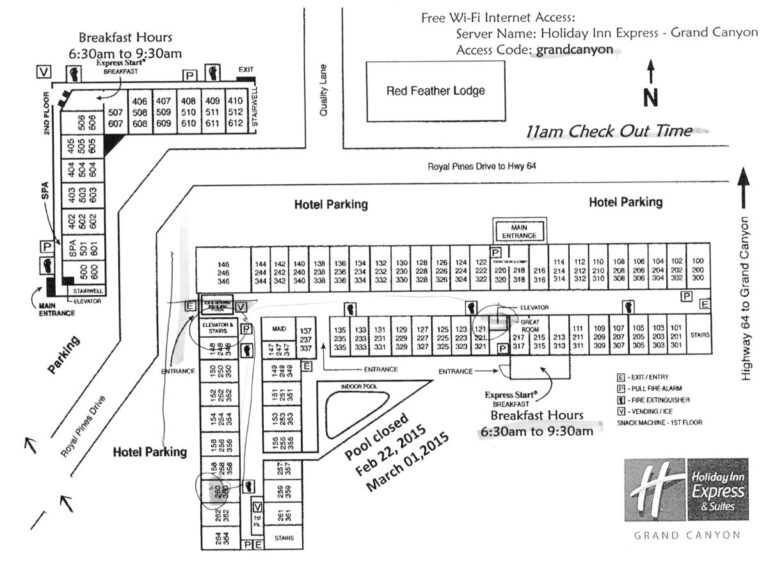 Grand Canyon Village Holiday Inn Express Map