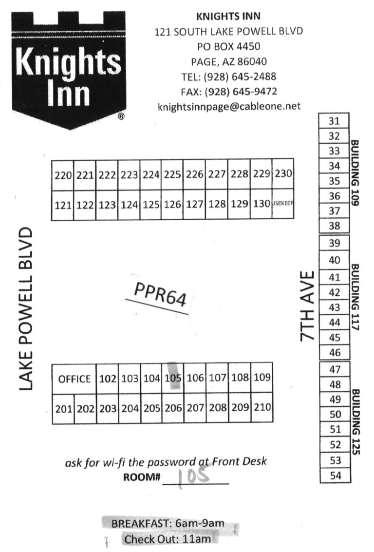 Knights Inn Page Map